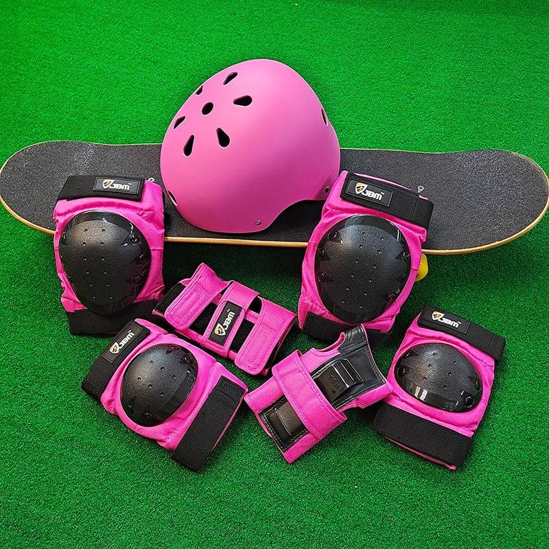 JBM Adult & Kid Skating Protective Gear Set for Beginner to Advanced, Skateboard Helmet Knee and Elbow Pads with Wrist Guards for Inline Roller Skating, Scooter, Skateboarding - Image 4